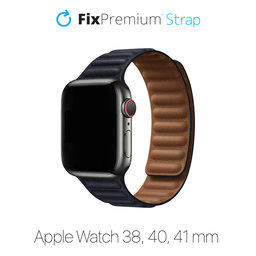 FixPremium - Strap Leather Loop TPU for Apple Watch (38, 40 & 41mm), black