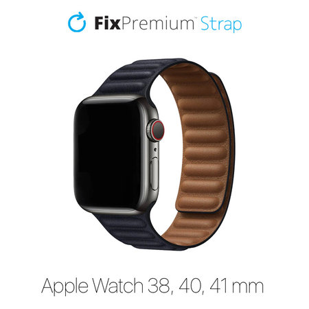 FixPremium - Strap Leather Loop TPU for Apple Watch (38, 40 & 41mm), black