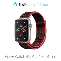 FixPremium - Nylon Strap for Apple Watch (42, 44, 45 & 49mm), red