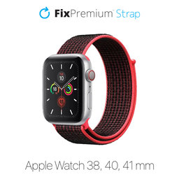 FixPremium - Nylon Strap for Apple Watch (38, 40 & 41mm), red