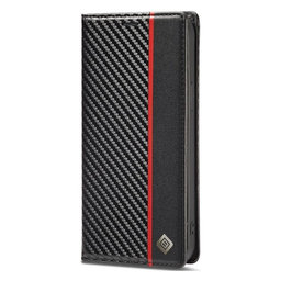 FixPremium - Case Carbon Wallet for Samsung Galaxy S22 Ultra, black