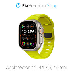 FixPremium - Strap Sport Silicone for Apple Watch (42, 44, 45 & 49mm), tartrazine