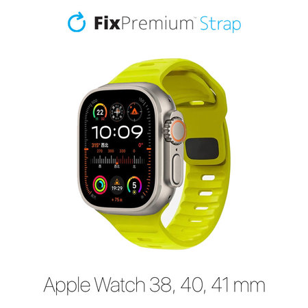 FixPremium - Strap Sport Silicone for Apple Watch (38, 40 & 41mm), tartrazine
