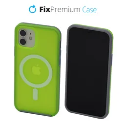 FixPremium - Case Clear withMagSafe for iPhone 12 & 12 Pro, neon green