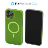 FixPremium - Case Clear with MagSafe for iPhone 12 Pro Max, neon green