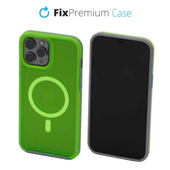 FixPremium - Case Clear with MagSafe for iPhone 13 Pro Max, neon green
