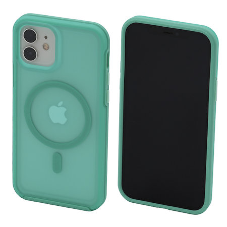 FixPremium - Case Clear withMagSafe for iPhone 12 & 12 Pro, mint blue