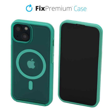 FixPremium - Case Clear withMagSafe for iPhone 14, mint blue