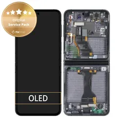 Samsung Galaxy Z Flip 5 F731B - LCD Display + Touch Screen + Frame (Graphite) - GH82-31827A Genuine Service Pack