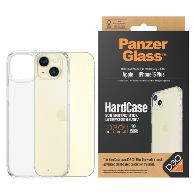 Case HardCase D3O for iPhone 15 Plus, Transparent, PanzerGlass