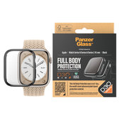 Tempered Glass Full Body D3O for Apple Watch 9/8/7 45 mm, Black, PanzerGlass