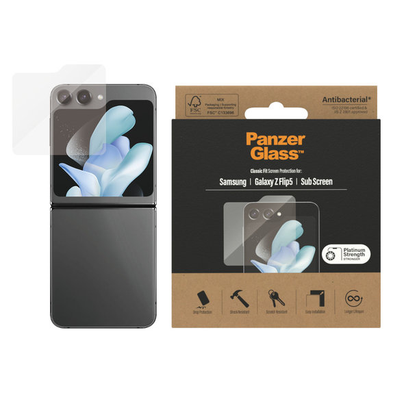 Tempered Glass AB for Samsung Galaxy Z Flip5 5G, Clear, PanzerGlass