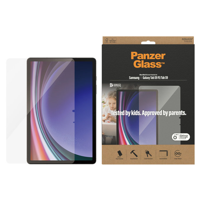 Tempered Glass UWF AB for Samsung Galaxy Tab S9/S9 FE, Clear, PanzerGlass