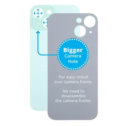 Apple iPhone 15 - Rear Housing Glass with Bigger Camera Hole (Green)