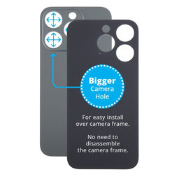 Apple iPhone 15 Pro - Rear Housing Glass with Bigger Camera Hole (Black Titanium)