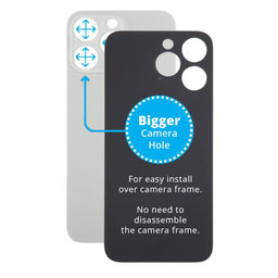 Apple iPhone 15 Pro - Rear Housing Glass with Bigger Camera Hole (Natural Titanium)