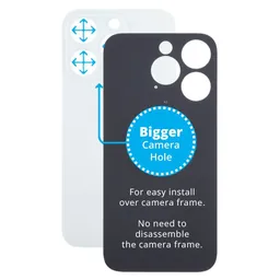 Apple iPhone 15 Pro - Rear Housing Glass with Bigger Camera Hole (White Titanium)