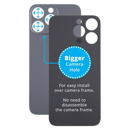 Apple iPhone 15 Pro Max - Rear Housing Glass with Bigger Camera Hole (Black Titanium)