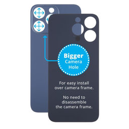Apple iPhone 15 Pro Max - Rear Housing Glass with Bigger Camera Hole (Blue Titanium)