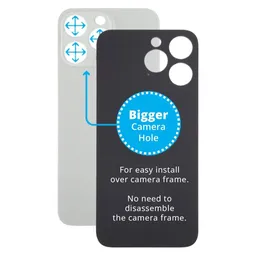 Apple iPhone 15 Pro Max - Rear Housing Glass with Bigger Camera Hole (Natural Titanium)