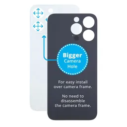 Apple iPhone 15 Pro Max - Rear Housing Glass with Bigger Camera Hole (White Titanium)