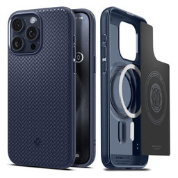 Spigen - Case Mag Armor with MagSafe for iPhone 15 Pro, navy blue
