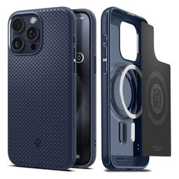 Spigen - Case Mag Armor with MagSafe for iPhone 15 Pro, navy blue