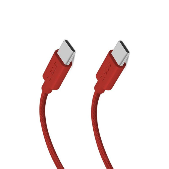 SBS - Cable USB-C/USB-C, 60W, PD, 1.5m, red