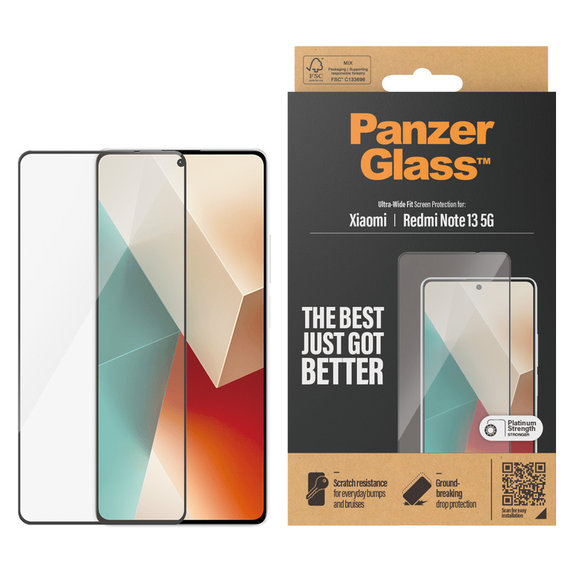Tempered Glass UWF for Xiaomi Redmi Note 13, Black, PanzerGlass