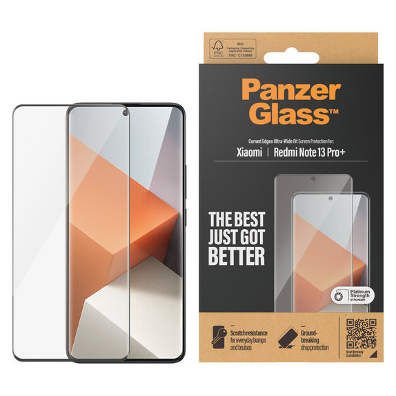 Tempered Glass UWF for Xiaomi Redmi Note 13 Pro+, Black, PanzerGlass