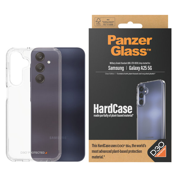 Case HardCase D3O for Samsung Galaxy A25 5G, Transparent, PanzerGlass