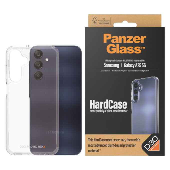 Case HardCase D3O for Samsung Galaxy A25 5G, Transparent, PanzerGlass