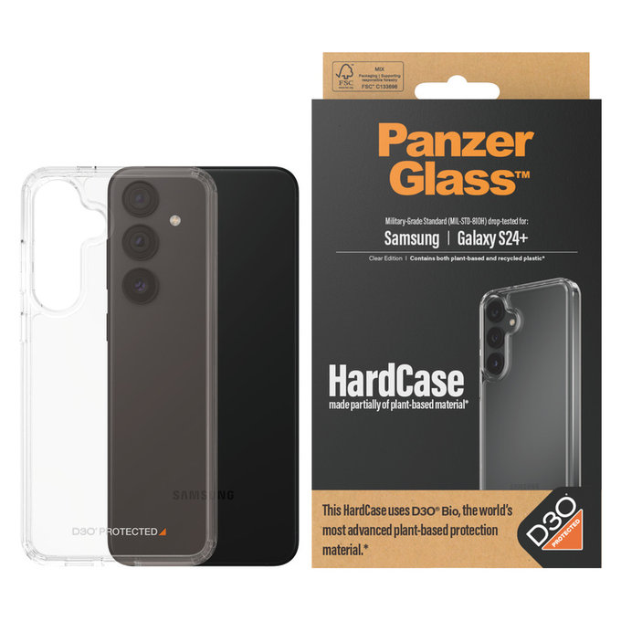 Case HardCase D3O for Samsung Galaxy S24+, Transparent, PanzerGlass