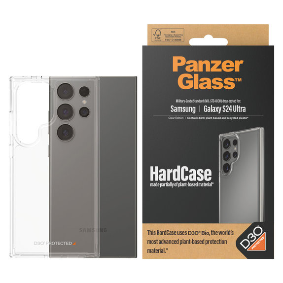 Case HardCase D3O for Samsung Galaxy S24 Ultra, Transparent, PanzerGlass