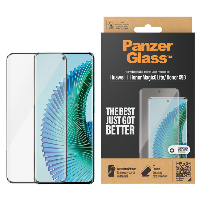 Tempered Glass UWF for Honor Magic6 Lite, Black, PanzerGlass