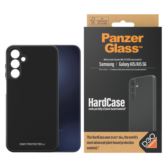 Case HardCase D3O for Samsung Galaxy A15/A15 5G, Black, PanzerGlass