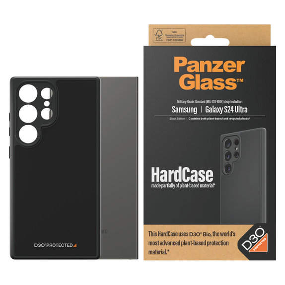 Case HardCase D3O for Samsung Galaxy S24 Ultra, Black, PanzerGlass