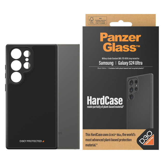 Case HardCase D3O for Samsung Galaxy S24 Ultra, Black, PanzerGlass
