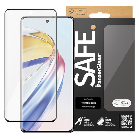 Tempered Glass UWF for Honor Magic6 Lite, Black, SAFE by PanzerGlass