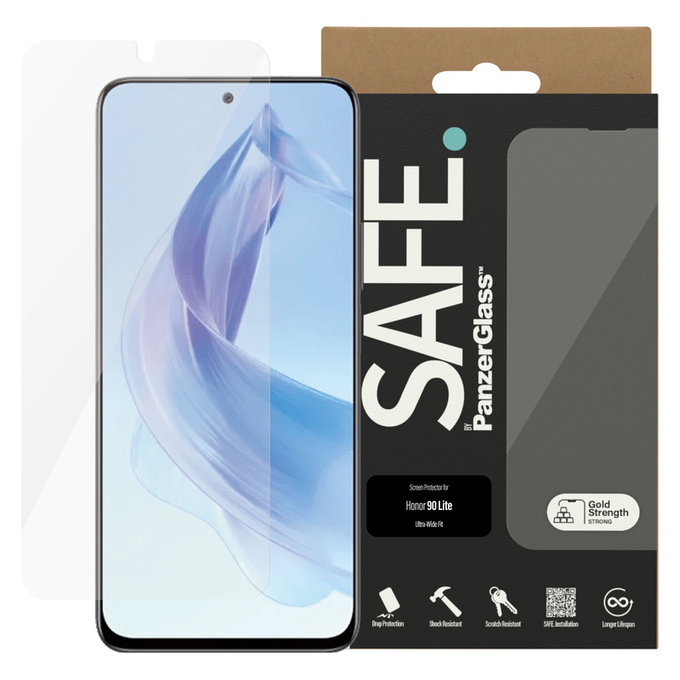 Tempered Glass UWF for Honor 90 Lite, Black, SAFE by PanzerGlass