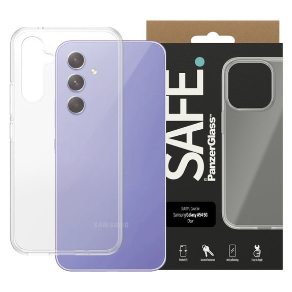 Case TPU for Samsung Galaxy A54 5G, Transparent, SAFE by PanzerGlass