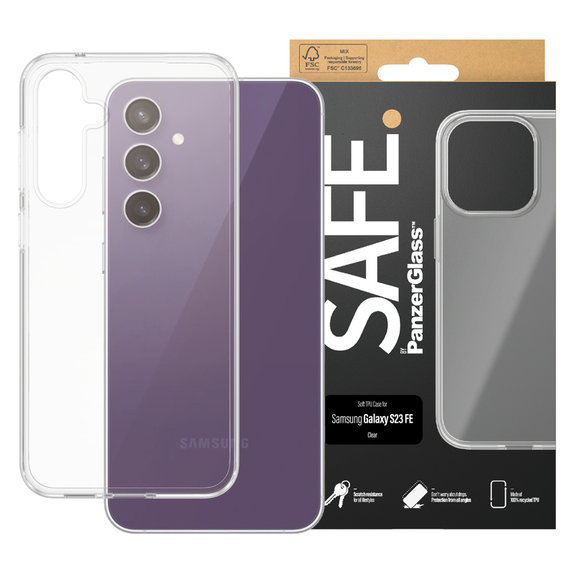 Case TPU for Samsung Galaxy S23 FE, Transparent, SAFE by PanzerGlass