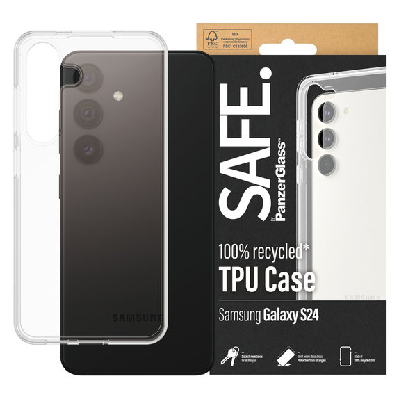 Case TPU for Samsung Galaxy S24, Transparent, SAFE by PanzerGlass