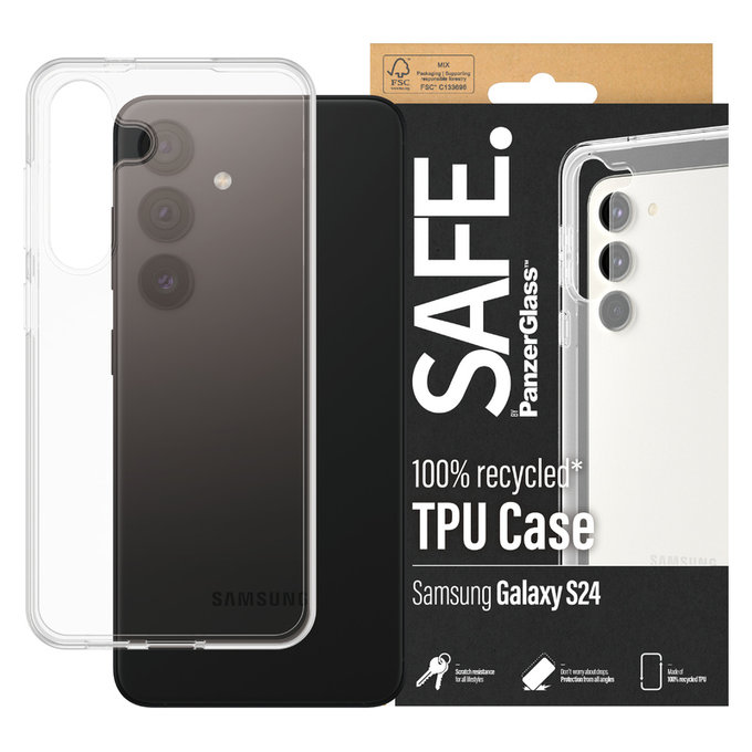 Case TPU for Samsung Galaxy S24, Transparent, SAFE by PanzerGlass