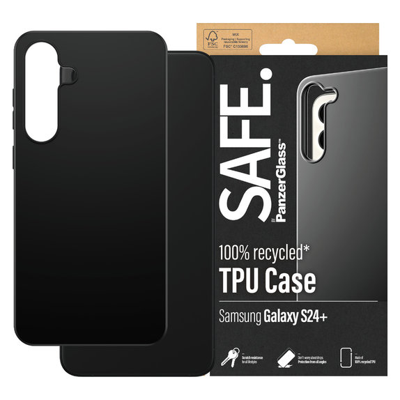 Case TPU for Samsung Galaxy S24+, Black, SAFE by PanzerGlass