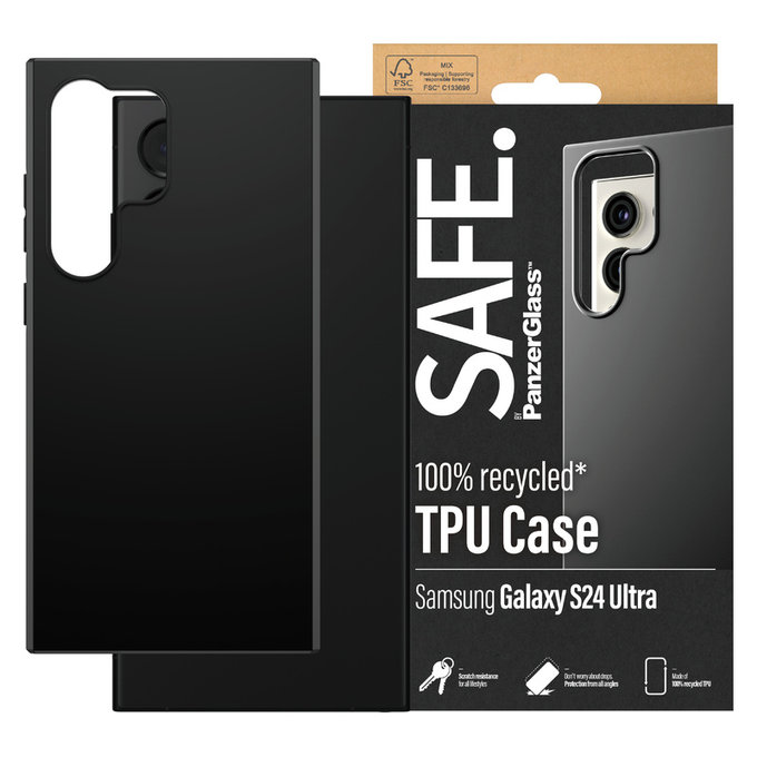 Case TPU for Samsung Galaxy S24 Ultra, Black, SAFE by PanzerGlass