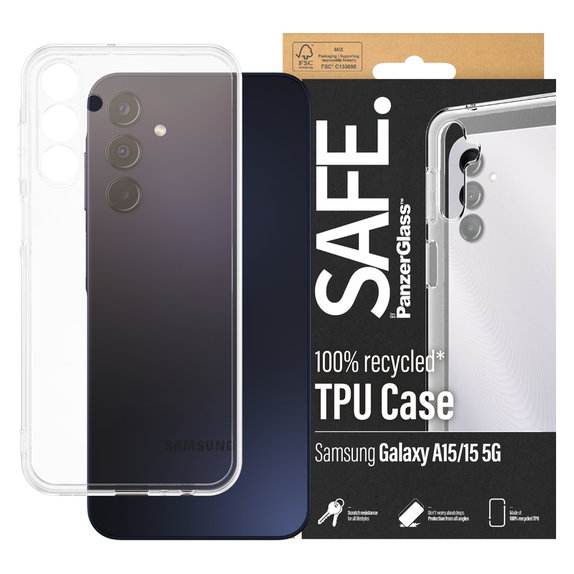 Case TPU for Samsung Galaxy A15/A15 5G, Transparent, SAFE by PanzerGlass