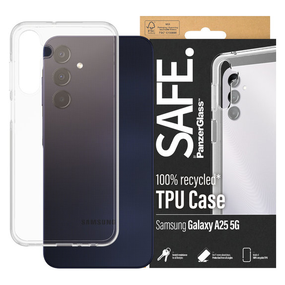 Case TPU for Samsung Galaxy A25 5G, Transparent, SAFE by PanzerGlass