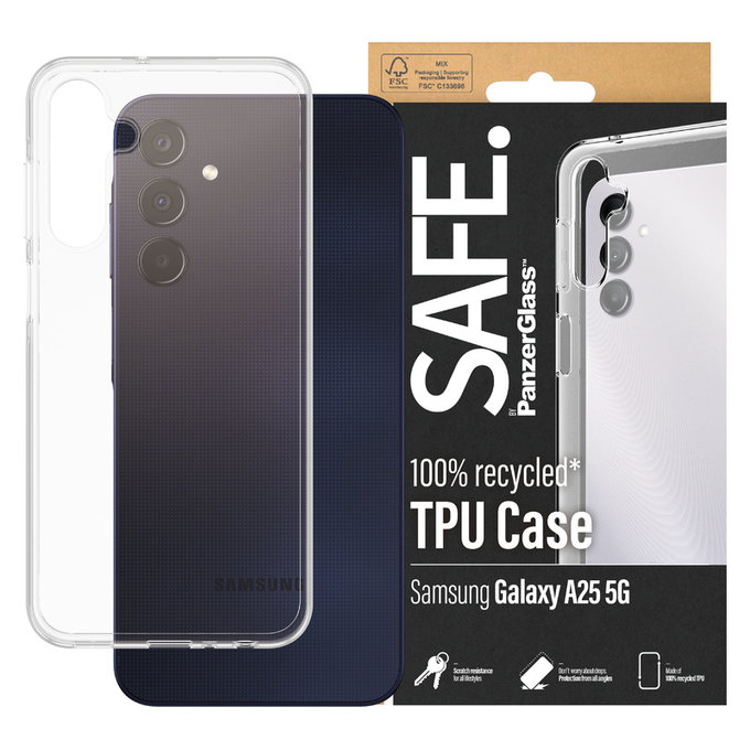 Case TPU for Samsung Galaxy A25 5G, Transparent, SAFE by PanzerGlass