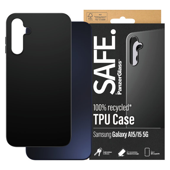 Case TPU for Samsung Galaxy A15/A15 5G, Black, SAFE by PanzerGlass